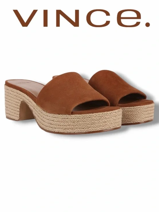 Vince Women’s Margo Platforms in the Size 9 in Sequoia Brown - Picture 3 of 11